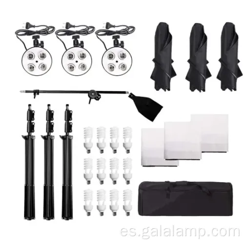 Kit profesional de iluminación de softbox de 50x70 cm con bombillas E27